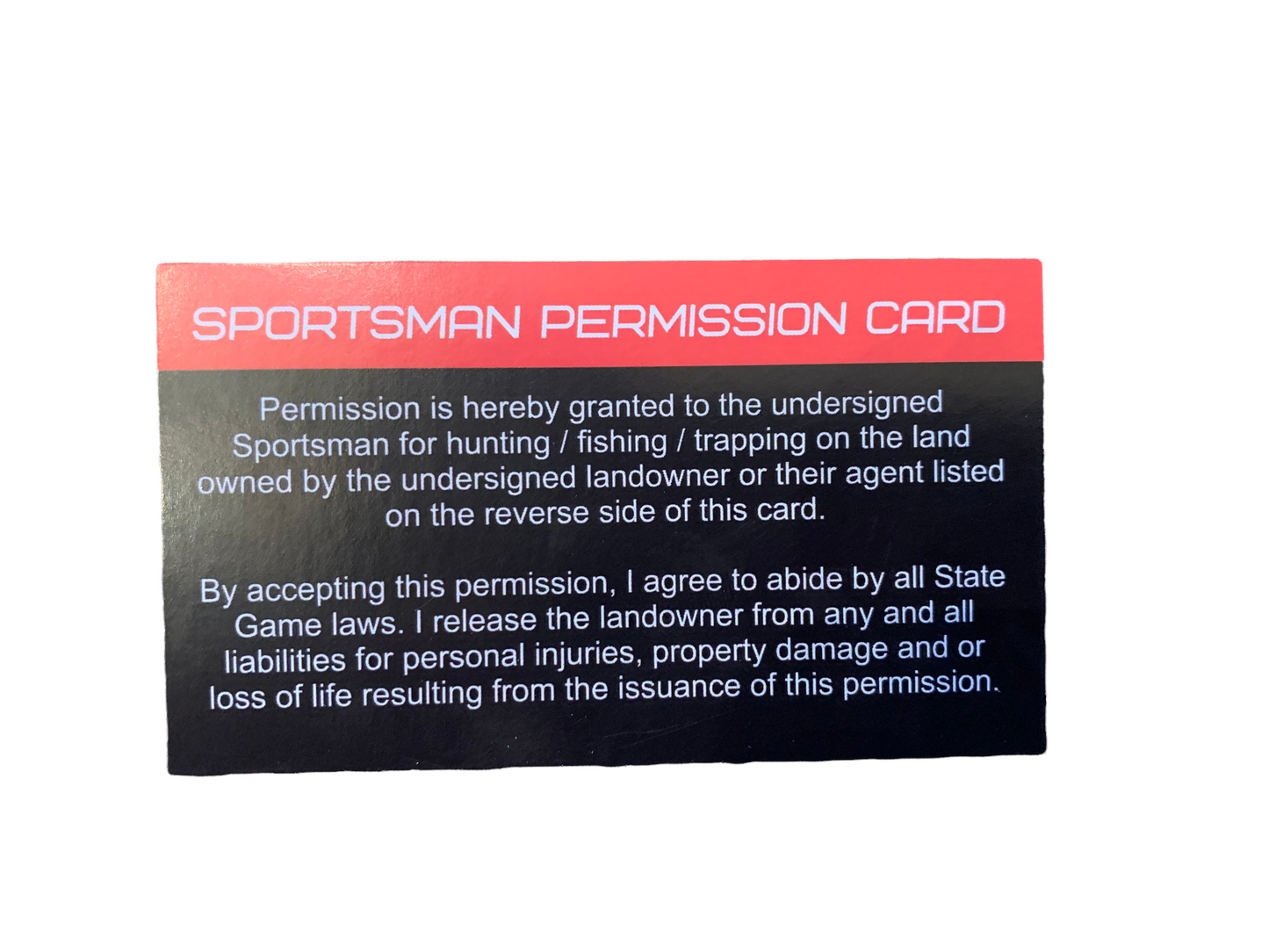46TEN-Sportsman Permission Cards (50)